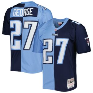 Eddie George Tennessee Titans Mitchell & Ness 1999 Split Legacy Replica Jersey - Navy-Light Blue
