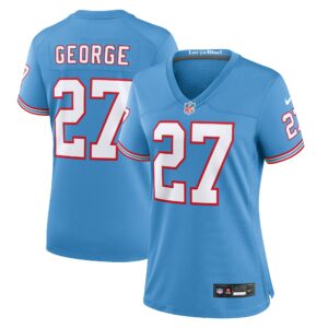 Eddie George Tennessee Titans Nike Women's Oilers Throwback Retired Player Game Jersey - Light Blue