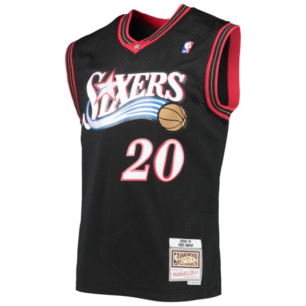 Eric Snow Philadelphia 76ers Mitchell & Ness 2000/01 Hardwood Classics Swingman Jersey - Black - Image 3