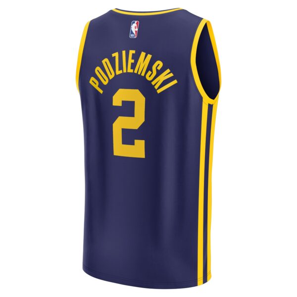 First Round Golden State Warriors Fanatics Youth 2023 NBA Draft First Round Pick Fast Break Replica Jersey - Statement Edition - Navy - Image 4