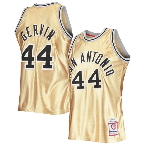 George Gervin San Antonio Spurs Mitchell & Ness 75th Anniversary 1977/78 Hardwood Classics Swingman Jersey - Gold - Image 2