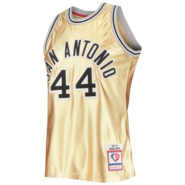 George Gervin San Antonio Spurs Mitchell & Ness 75th Anniversary 1977/78 Hardwood Classics Swingman Jersey - Gold - Image 3