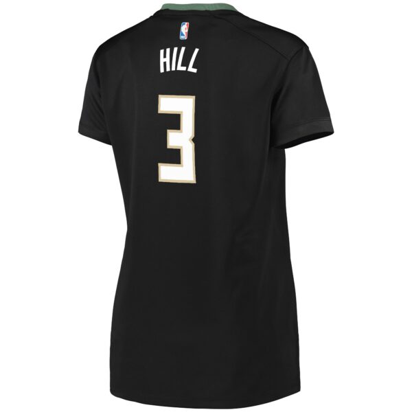 George Hill Milwaukee Bucks Fanatics Women's Fast Break Replica Player Jersey - Statement Edition - Black - Image 4