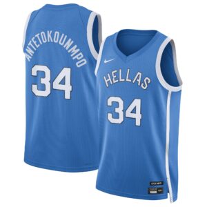 Giannis Antetokounmpo Greece Basketball Nike 2024 Summer Olympics Player Limited Basketball Jersey - Blue