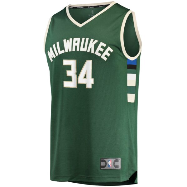 Giannis Antetokounmpo Milwaukee Bucks Fanatics Big & Tall Fast Break Player Jersey - Hunter Green - Icon Edition - Image 3