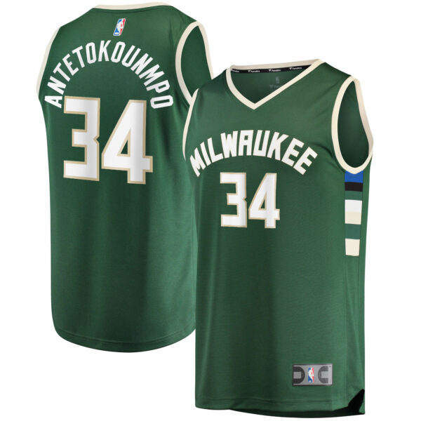 Giannis Antetokounmpo Milwaukee Bucks Fanatics Big & Tall Fast Break Player Jersey - Hunter Green - Icon Edition - Image 2