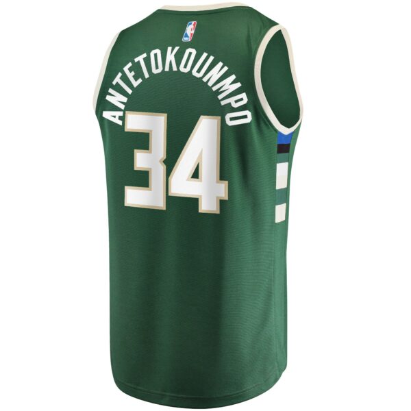 Giannis Antetokounmpo Milwaukee Bucks Fanatics Big & Tall Fast Break Player Jersey - Hunter Green - Icon Edition - Image 4