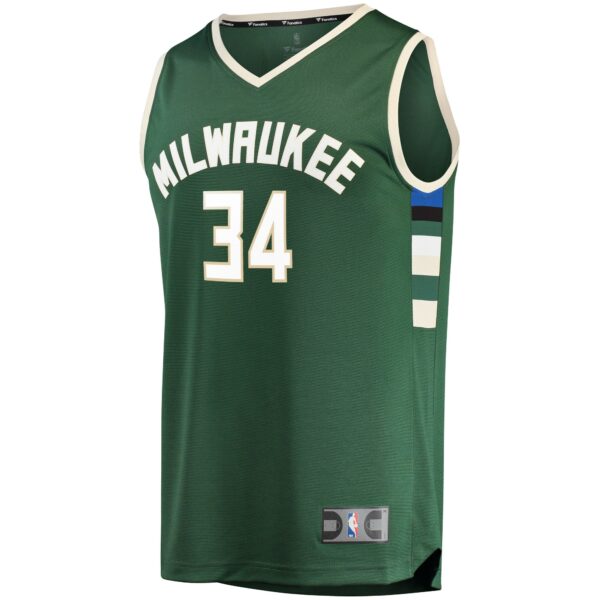Giannis Antetokounmpo Milwaukee Bucks Fanatics Fast Break Replica Jersey Green - Icon Edition - Image 3