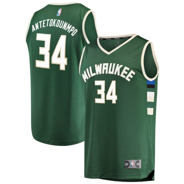 Giannis Antetokounmpo Milwaukee Bucks Fanatics Fast Break Replica Jersey Green - Icon Edition