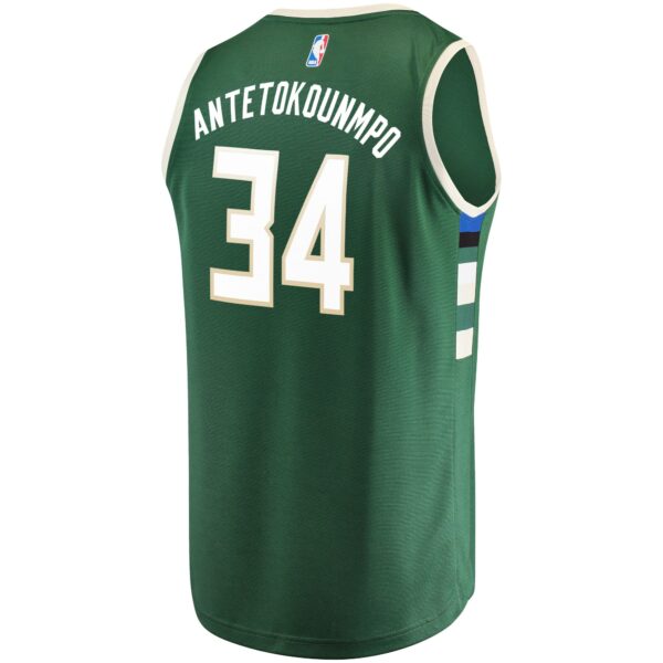 Giannis Antetokounmpo Milwaukee Bucks Fanatics Fast Break Replica Jersey Green - Icon Edition - Image 4