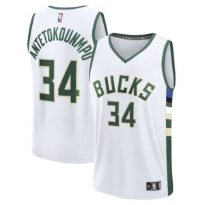Giannis Antetokounmpo Milwaukee Bucks Fanatics Fast Break Replica Player Jersey - Association Edition - White