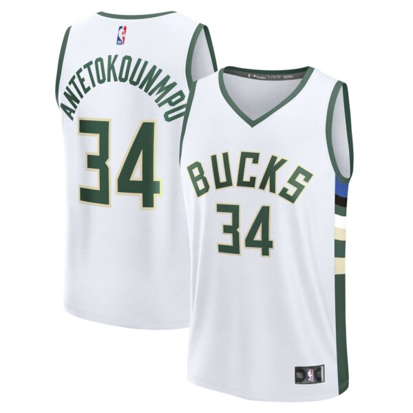Giannis Antetokounmpo Milwaukee Bucks Fanatics Fast Break Replica Player Jersey - Association Edition - White