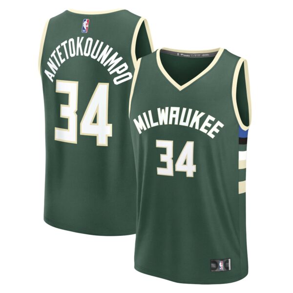 Giannis Antetokounmpo Milwaukee Bucks Fanatics Fast Break Replica Player Jersey - Icon Edition - Hunter Green