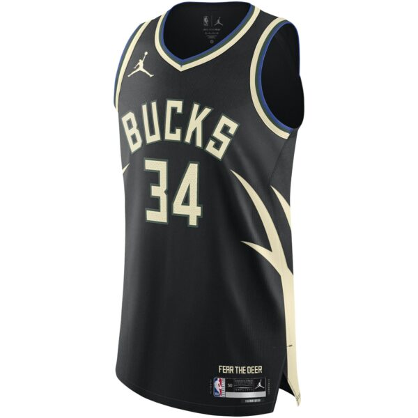 Giannis Antetokounmpo Milwaukee Bucks Jordan Brand Authentic Player Jersey - Statement Edition - Black - Image 3