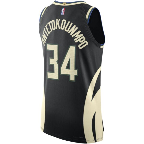Giannis Antetokounmpo Milwaukee Bucks Jordan Brand Authentic Player Jersey - Statement Edition - Black - Image 4
