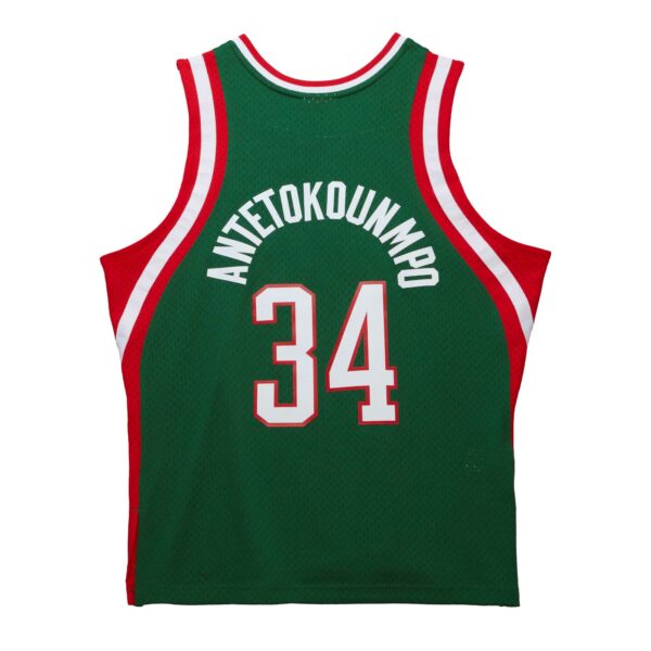 Giannis Antetokounmpo Milwaukee Bucks Mitchell & Ness 2013/14 Hardwood Classics Swingman Jersey - Hunter Green - Image 4