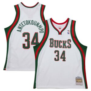Giannis Antetokounmpo Milwaukee Bucks Mitchell & Ness 2013/14 Hardwood Classics Swingman Jersey - White