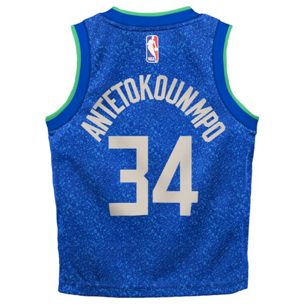 Giannis Antetokounmpo Milwaukee Bucks Nike Infant Swingman Replica Jersey - City Edition - Royal - Image 4