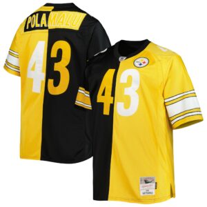 Troy Polamalu Pittsburgh Steelers Mitchell & Ness Big & Tall Split Legacy Retired Player Replica Jersey - Black-Gold