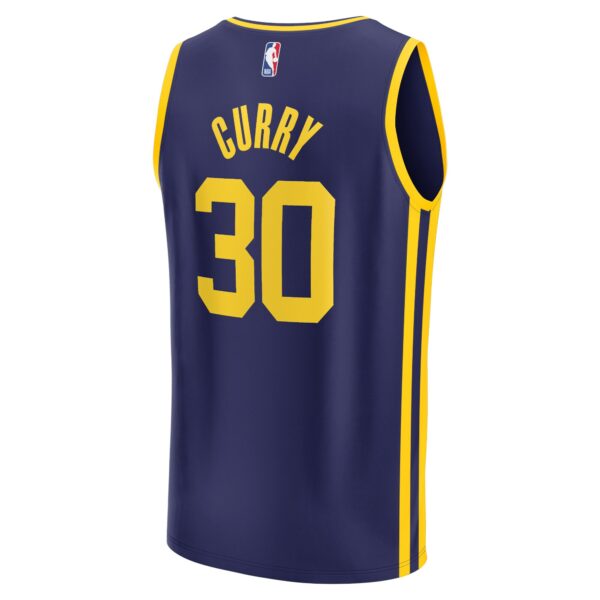 Golden State Warriors Fanatics Youth Fast Break Replica Player Jersey - Statement Edition - Navy - Image 4