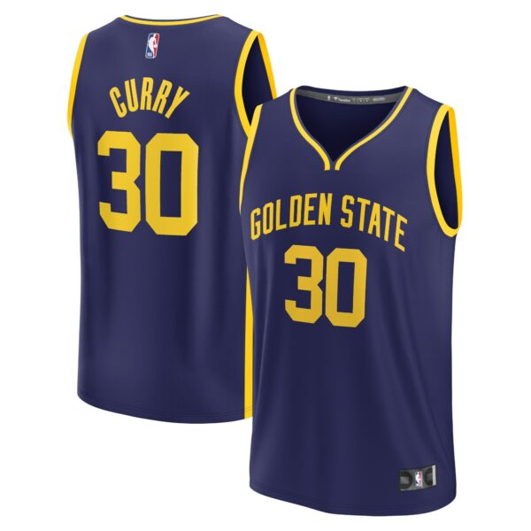 Golden State Warriors Fanatics Youth Fast Break Replica Player Jersey - Statement Edition - Navy - Image 2