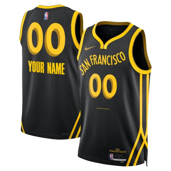 Golden State Warriors Nike Unisex 2023/24 Custom Swingman Jersey - Black - City Edition - Image 2