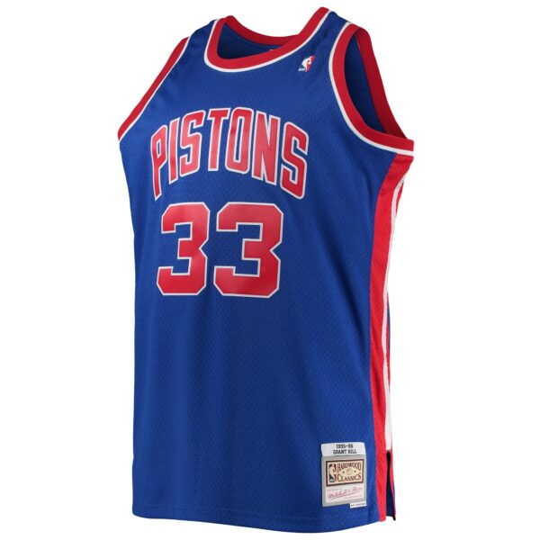 Grant Hill Detroit Pistons Mitchell & Ness 1995/96 Big & Tall Hardwood Classics Swingman Jersey - Blue - Image 3