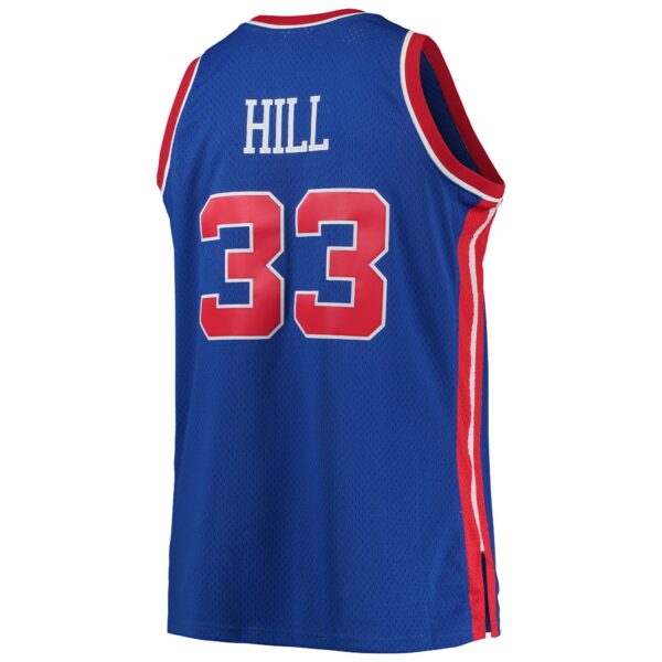Grant Hill Detroit Pistons Mitchell & Ness 1995/96 Big & Tall Hardwood Classics Swingman Jersey - Blue - Image 4