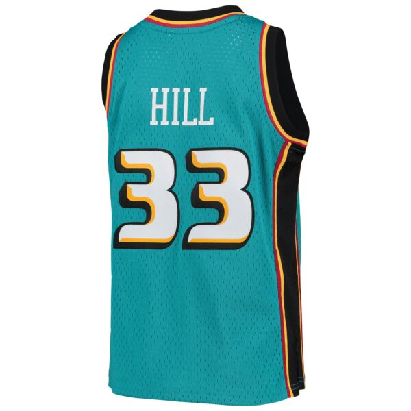 Grant Hill Detroit Pistons Mitchell & Ness Youth 1998-99 Hardwood Classics Swingman Jersey - Teal - Image 4
