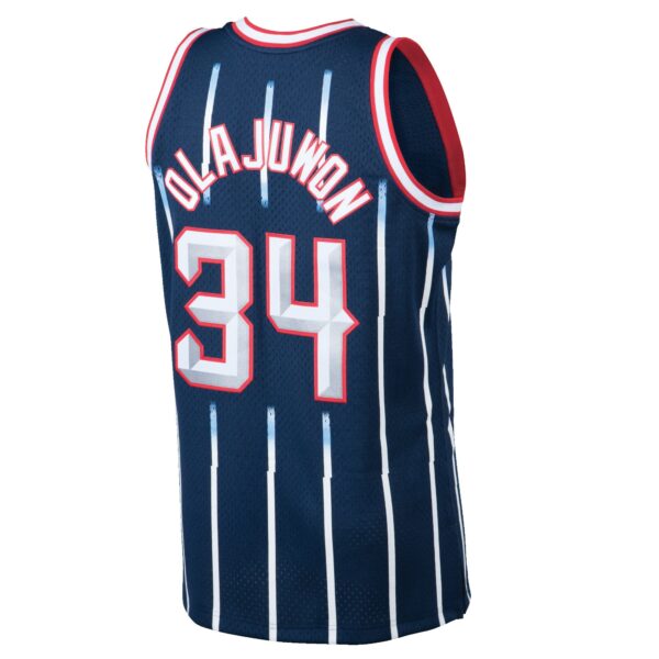 Hakeem Olajuwon Houston Rockets Mitchell & Ness 1996/97 Hardwood Classics Swingman Jersey - Navy - Image 4