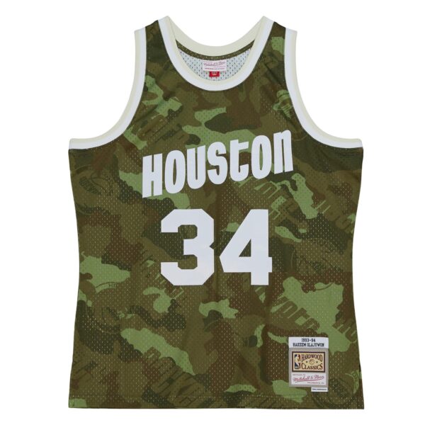 Hakeem Olajuwon Houston Rockets Mitchell & Ness Hardwood Classics 1993/94 Ghost Green Swingman Jersey - Camo - Image 3