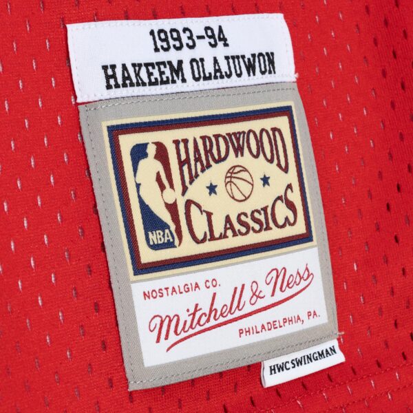 Hakeem Olajuwon Houston Rockets Mitchell & Ness Hardwood Classics 1993/94 Split Swingman Jersey - Navy/Red - Image 5