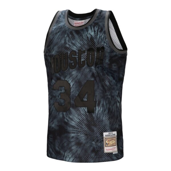 Hakeem Olajuwon Houston Rockets Mitchell & Ness Hardwood Classics 1993/94 Tie-Dye Swingman Jersey - Black - Image 3