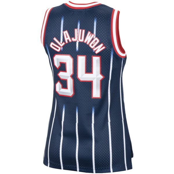 Hakeem Olajuwon Houston Rockets Mitchell & Ness Women's  Hardwood Classics Swingman Jersey - Navy - Image 4