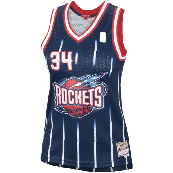 Hakeem Olajuwon Houston Rockets Mitchell & Ness Women's  Hardwood Classics Swingman Jersey - Navy - Image 3