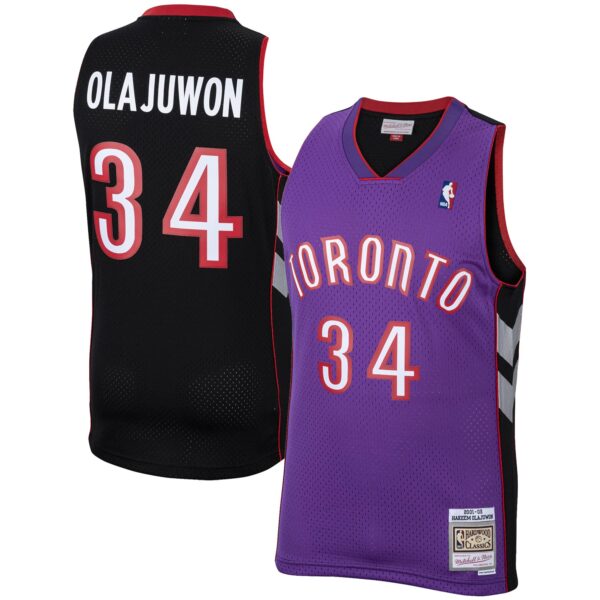 Hakeem Olajuwon Toronto Raptors Mitchell & Ness 2001/02 Hardwood Classics Swingman Jersey - Purple - Image 2