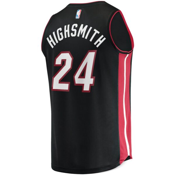 Haywood Highsmith Miami Heat Fanatics 2021/22 Fast Break Replica Jersey - Icon Edition - Black - Image 4