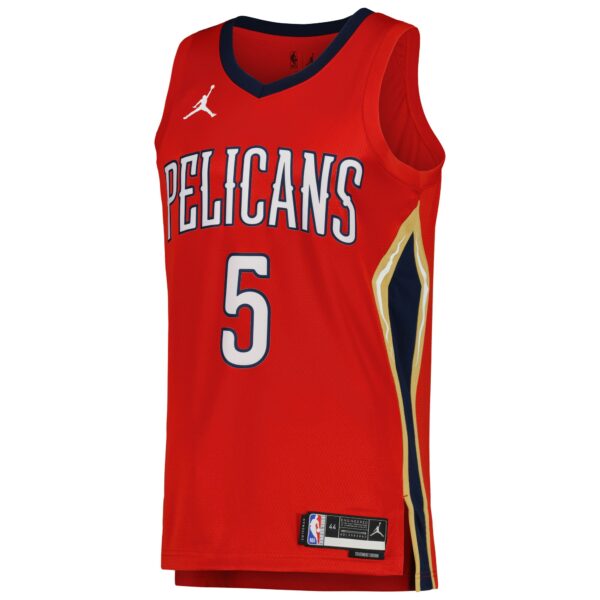 Herbert Jones New Orleans Pelicans Jordan Brand Unisex Swingman Jersey - Statement Edition - Red - Image 3