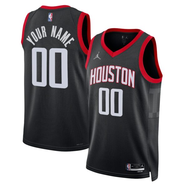 Houston Rockets Jordan Brand Unisex 2022/23 Swingman Custom Jersey - Statement Edition - Black - Image 2