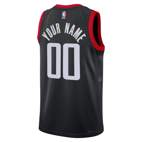 Houston Rockets Jordan Brand Unisex 2022/23 Swingman Custom Jersey - Statement Edition - Black - Image 4