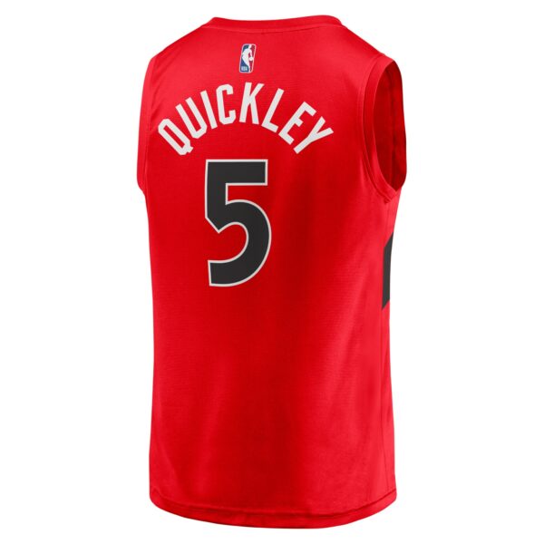 Immanuel Quickley Toronto Raptors Fanatics Fast Break Player Jersey - Icon Edition - Red - Image 4