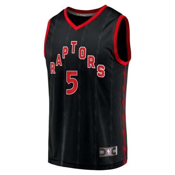 Immanuel Quickley Toronto Raptors Fanatics Fast Break Player Jersey - Statement Edition - Black - Image 3