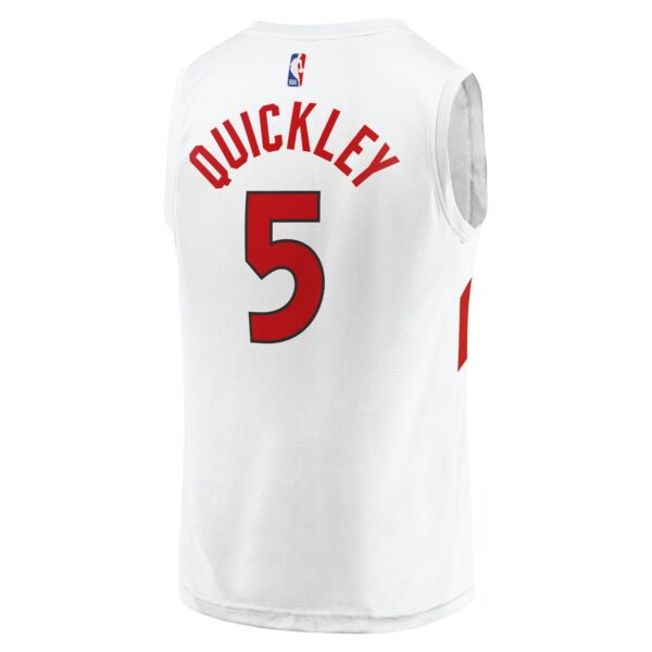 Immanuel Quickley Toronto Raptors Fanatics Youth Fast Break Player Jersey - Association Edition - White - Image 4