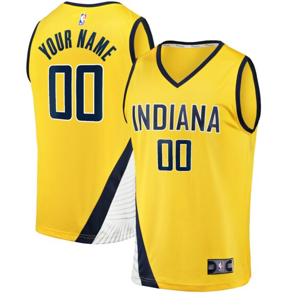Indiana Pacers Fanatics Youth Fast Break Replica Custom Jersey - Statement Edition - Gold - Image 2