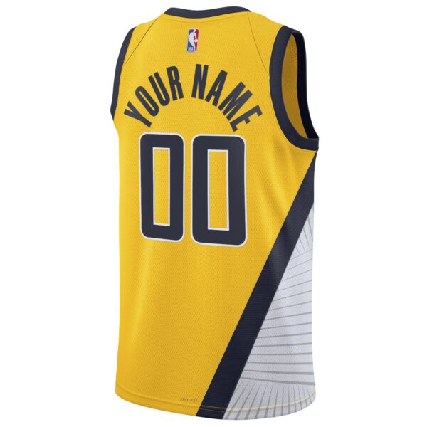 Indiana Pacers Jordan Brand Unisex 2022/23 Swingman Custom Jersey - Statement Edition - Yellow - Image 4