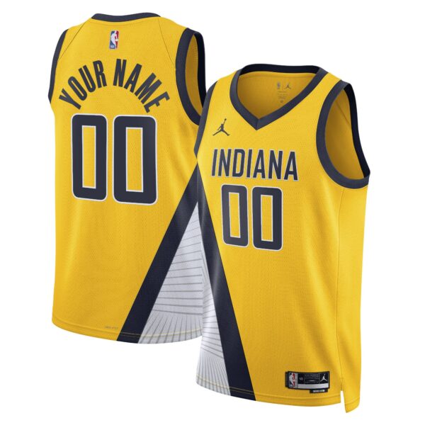 Indiana Pacers Jordan Brand Unisex 2022/23 Swingman Custom Jersey - Statement Edition - Yellow - Image 2