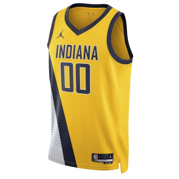 Indiana Pacers Jordan Brand Unisex 2022/23 Swingman Custom Jersey - Statement Edition - Yellow - Image 3