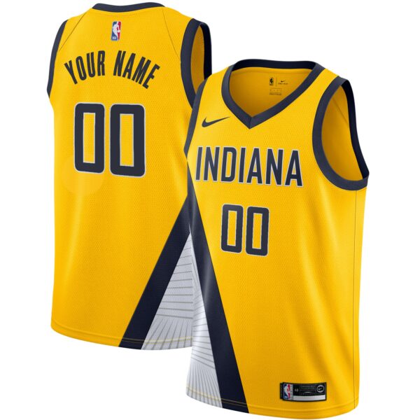 Indiana Pacers Nike 2019/20 Custom Swingman Jersey Yellow - Statement Edition - Image 2
