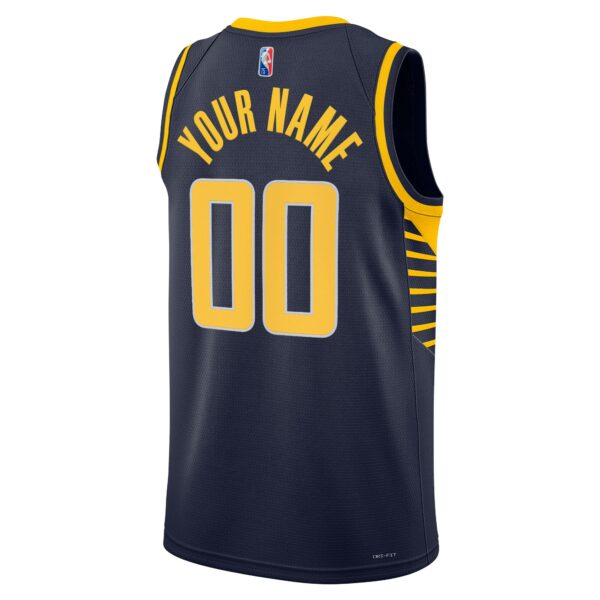 Indiana Pacers Nike 2021/22 Diamond Swingman Custom Jersey - Icon Edition - Navy - Image 4