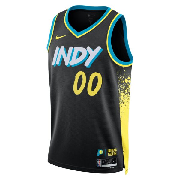 Indiana Pacers Nike Unisex 2023/24 Custom Swingman Jersey - Black - City Edition - Image 3